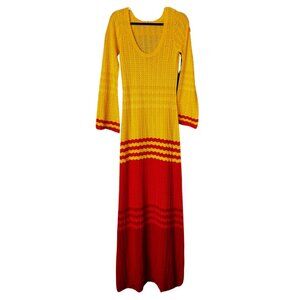 RARE NA-KD Long-Sleeved & Deep Back Small Airly Knitted Maxi Dress
